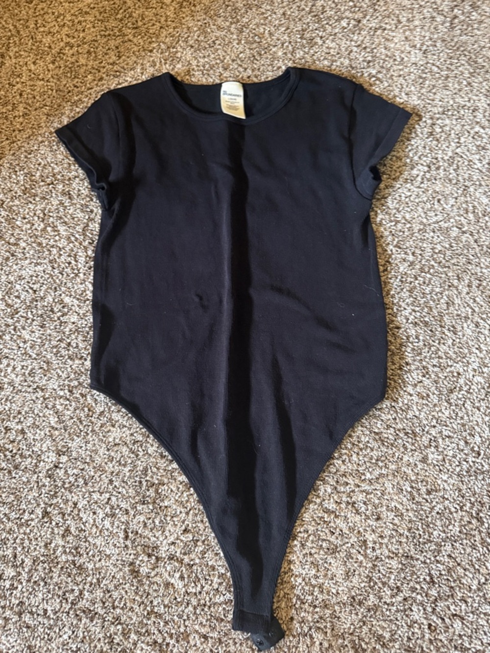 No Boundaries Black Ribbed Crew Neck bodysuit top